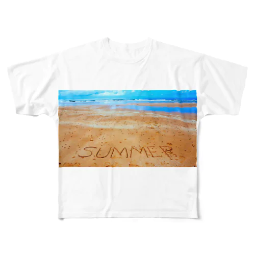 SUMMERデザイン フルグラフィックTシャツ