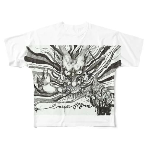 ドラゴン-Never Frogive1 All-Over Print T-Shirt