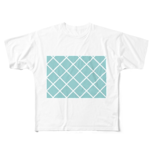 グラフィックーターコイズチェック All-Over Print T-Shirt