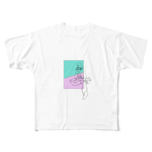 レトロ女子 All-Over Print T-Shirt