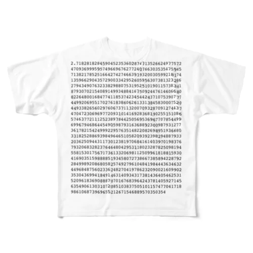 自然対数の底e1000桁 All-Over Print T-Shirt