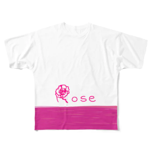 Rose フルグラフィックTシャツ