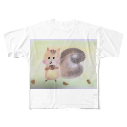 かわいい  りすっちゃん All-Over Print T-Shirt