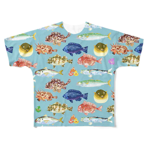 魚大図鑑 All-Over Print T-Shirt