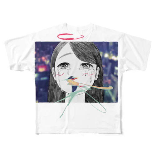 それは天使も泣くわな～ All-Over Print T-Shirt