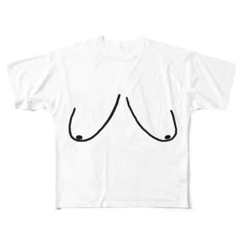 離れ乳 フルグラフィックTシャツ