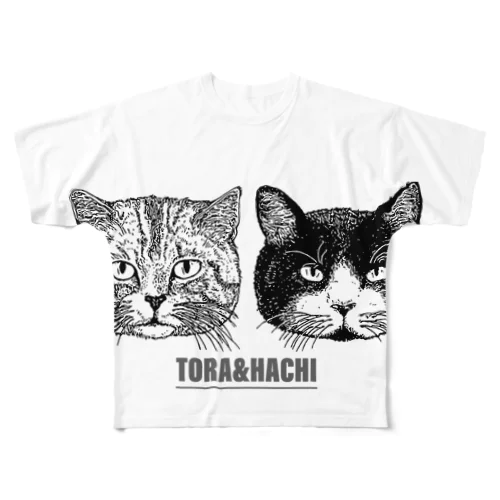 トラとハチ フルグラフィックTシャツ