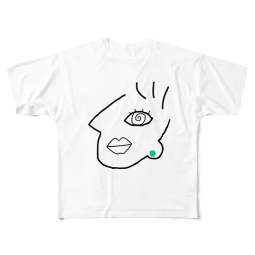 グリーンのピアスのオネェ様 All-Over Print T-Shirt