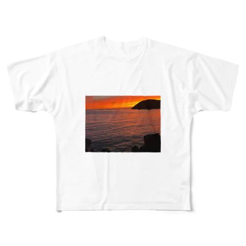 夕方の海 All-Over Print T-Shirt