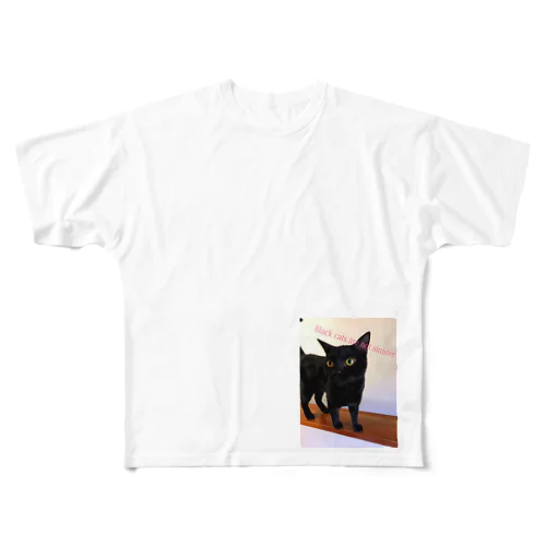 黒猫は不吉じゃない All-Over Print T-Shirt