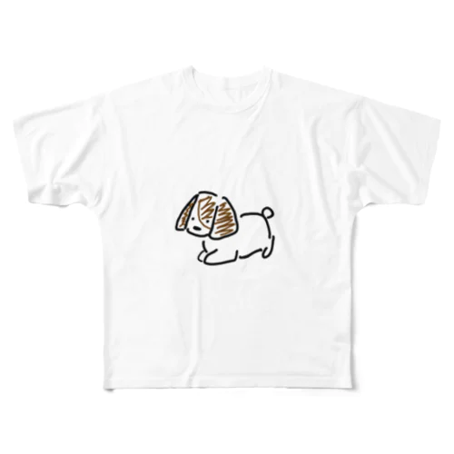 わんこ フルグラフィックTシャツ