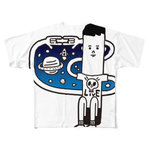 腕の中が宇宙 フルグラフィックTシャツ