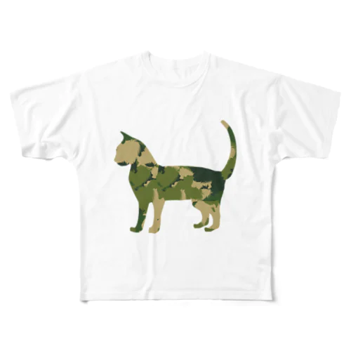 アーミーな猫ちゃん All-Over Print T-Shirt