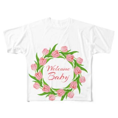 マタニティプリントTシャツ『チューリップ』 All-Over Print T-Shirt