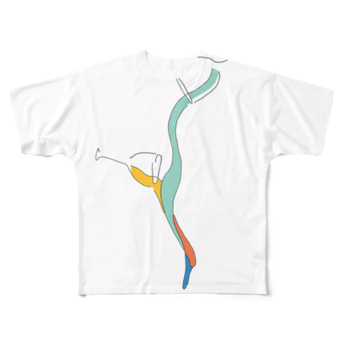 二つのワイングラス フルグラフィックTシャツ