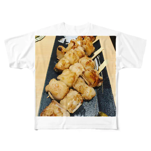 もつ焼き フルグラフィックTシャツ