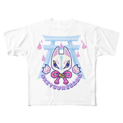 狐面POP(両面) フルグラフィックTシャツ