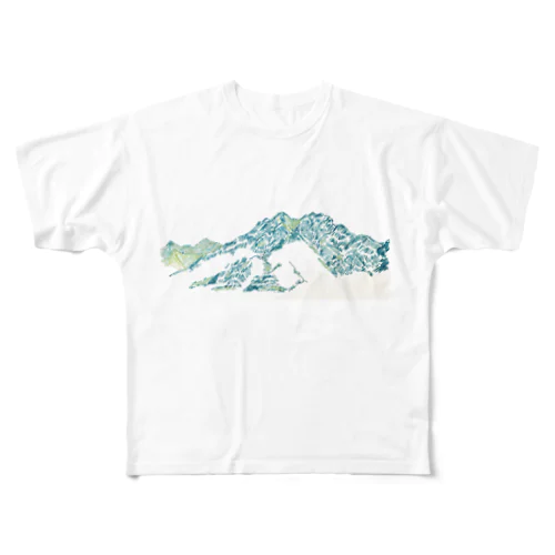 塗り残しのある山 フルグラフィックTシャツ