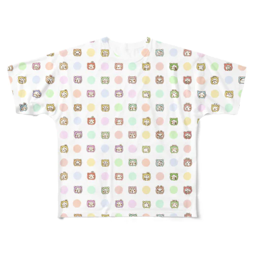 顔文字ぽこた大集合 All-Over Print T-Shirt