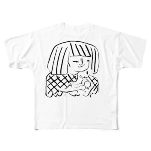 岸田劉生 フルグラフィックTシャツ