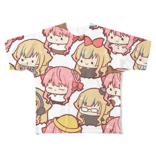 ヒメヒナ フルグラフィックTシャツ