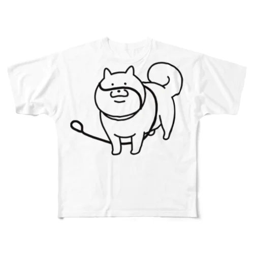 ひもにまかれた犬 All-Over Print T-Shirt