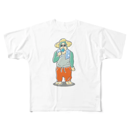 ごりらのなつさん-アイス All-Over Print T-Shirt