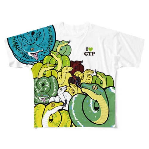 グリーンパイソン All-Over Print T-Shirt