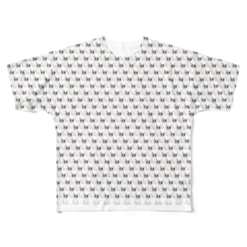 フレンチブルドックの豆大福ぎっしり All-Over Print T-Shirt