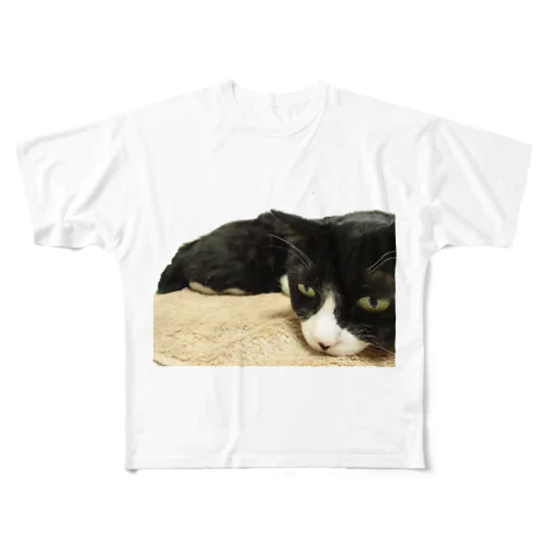 じと目のお猫様 フルグラフィックTシャツ