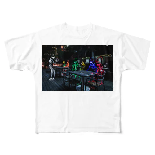 ライトペイントアート"midnight cafe" All-Over Print T-Shirt