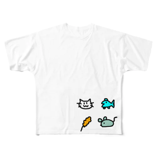 ねこちゃん生活 フルグラフィックTシャツ