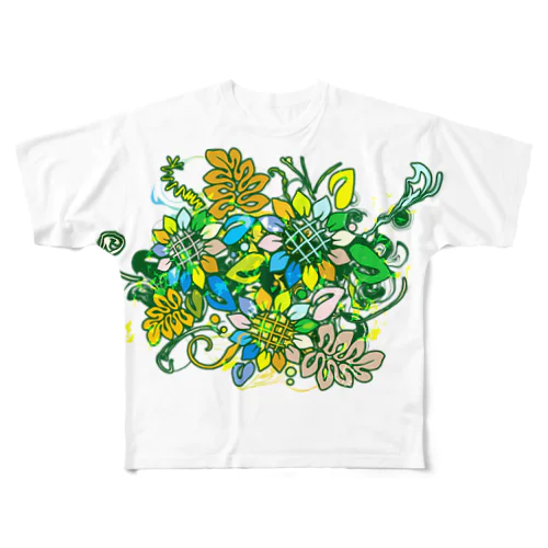 Sunflower_Growth フルグラフィックTシャツ