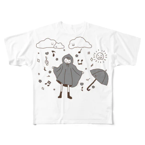 雨の日のドレス フルグラフィックTシャツ