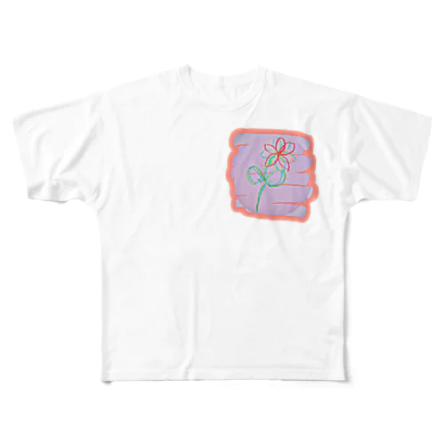 一輪の花にお絵描き All-Over Print T-Shirt