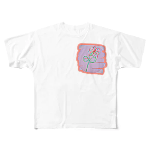 一輪の花にお絵描き フルグラフィックTシャツ