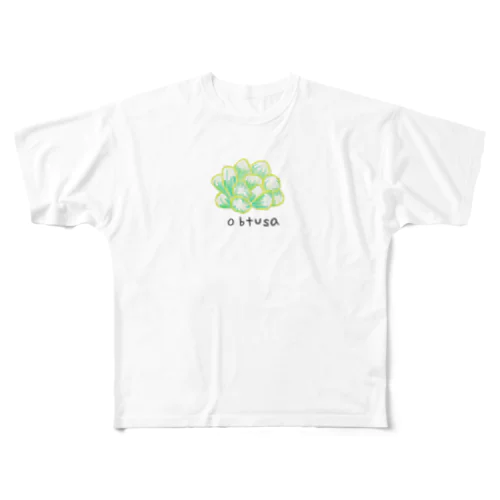 多肉植物オブツーサ All-Over Print T-Shirt