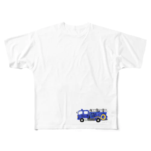 青い消防車 All-Over Print T-Shirt