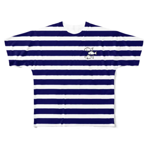 松竹梅 マリン navy All-Over Print T-Shirt