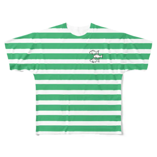 松竹梅 マリン green All-Over Print T-Shirt