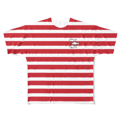 松竹梅 マリン red All-Over Print T-Shirt