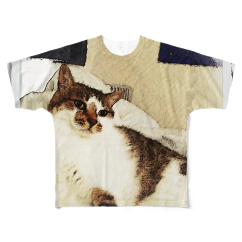 猫 フルグラフィックTシャツ