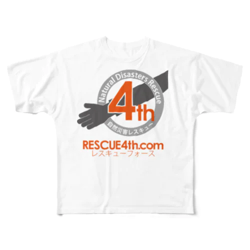 自然災害レスキュー　RESCUE4th フルグラフィックTシャツ