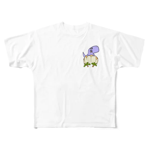 ぜっぺきにいる！つよいティラノサウルスくん フルグラフィックTシャツ