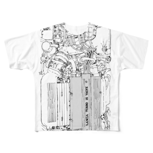LANCIA DELTA ENGINE(BK) All-Over Print T-Shirt
