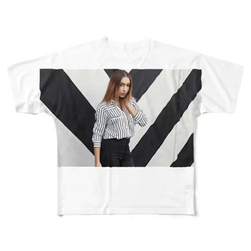 金髪美人美女 All-Over Print T-Shirt