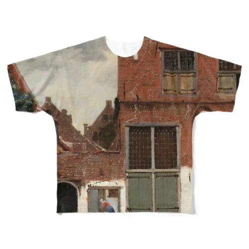 小路 / フェルメール (View of Houses in Delft (The little Street) 1658) All-Over Print T-Shirt