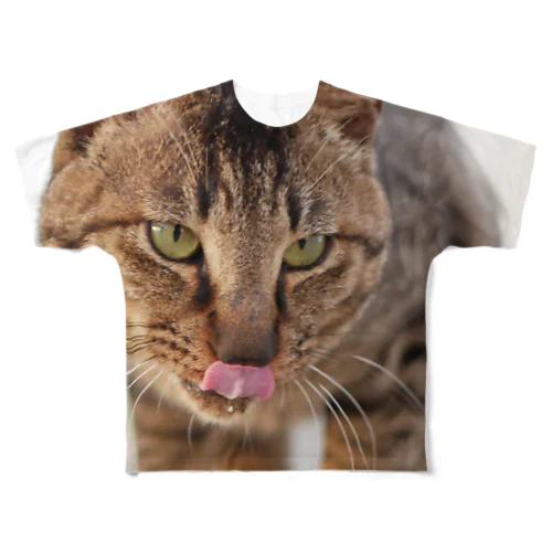 猫柄プリント All-Over Print T-Shirt