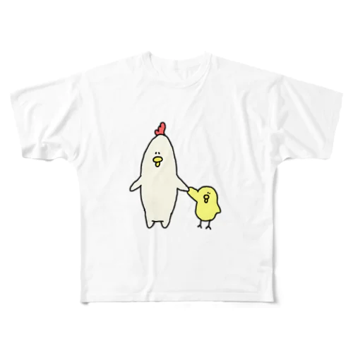 ままおててつなご。 フルグラフィックTシャツ