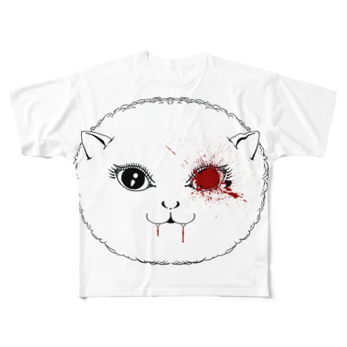 バンパイア猫 フルグラフィックTシャツ